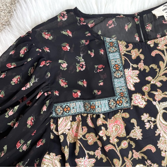 Entro Black Floral Boho Paisley Fall Core Dress - Picture 15 of 15